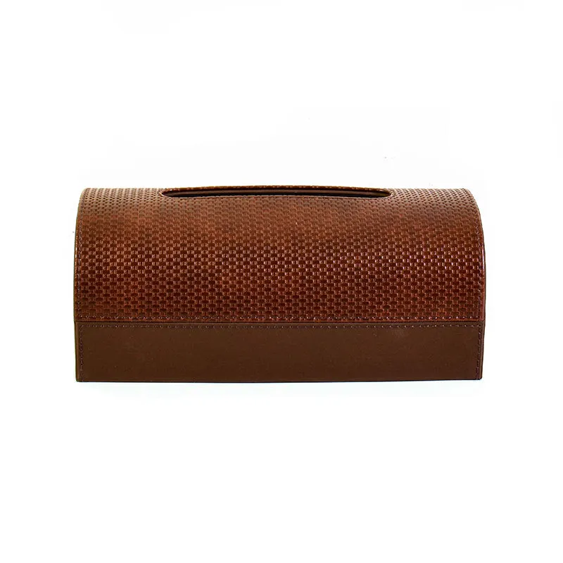 Tishue Faux Leather Tissue Box - Brown media 3