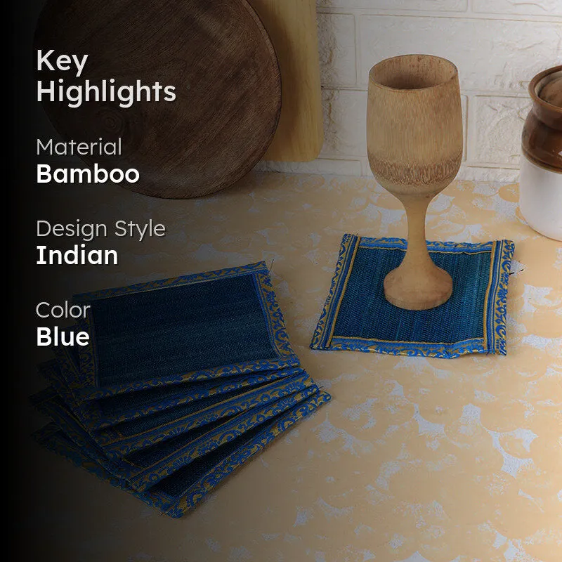 Eco Sip Bamboo Coaster (Blue) - Set Of Four media 2