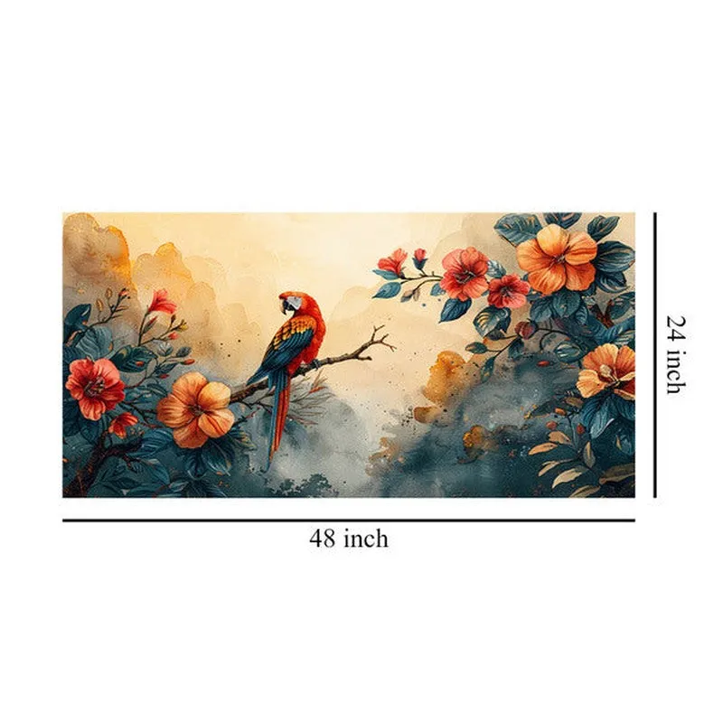 Tropical Parrot and Flowers Wall Painting media 7