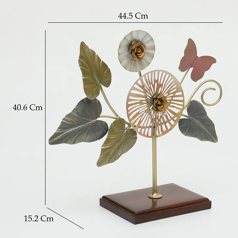 Prism Petals Metal & Wood Showpiece media 5