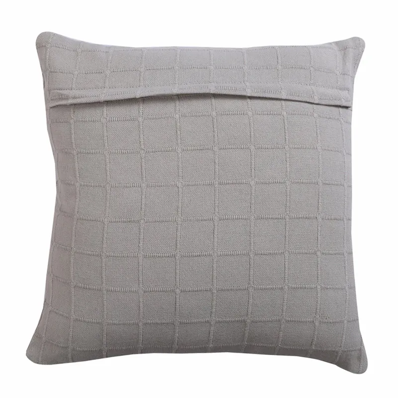 Sicily Light Solid Cotton Cushion Cover (Grey) - Set Of Two media 4