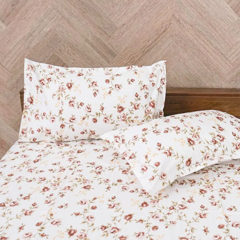 Ramisa Floral Cotton Bedsheet (Brown) - 180 TC media 4