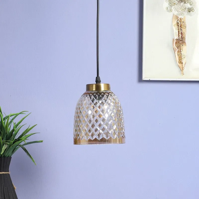 Crystal Bloom Texured Glass Ceiling Lamp media 3