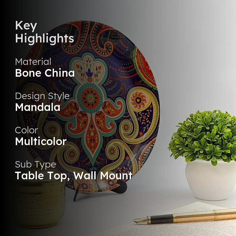 August Paisley Decorative Plate media 2