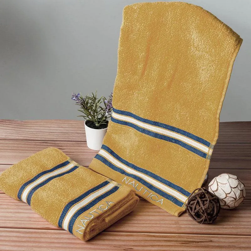 Nautica Dove Dual Down Cotton Hand Towel (Beige) - Set Of Two media 1