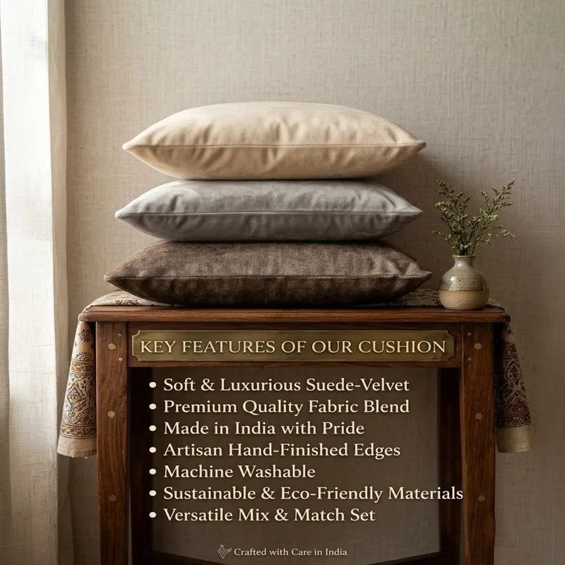 Style Nest Polyester Cushion Cover - Set of Three Self Design Polyester media 8