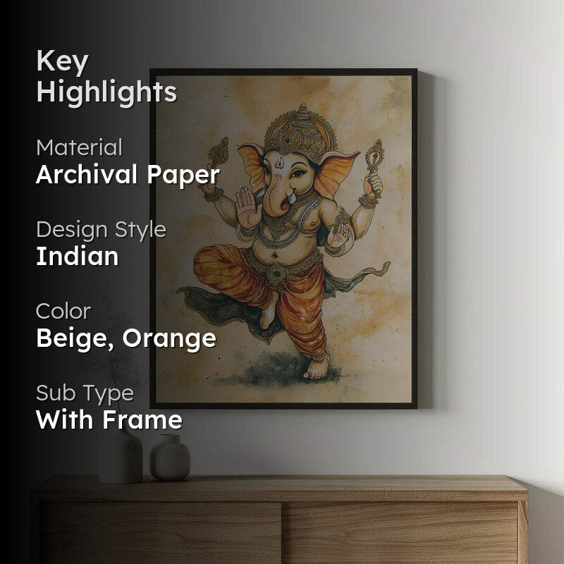 Shiva Shankari Spiritual Archival Paper Wall Painting With Frame - Black media 2