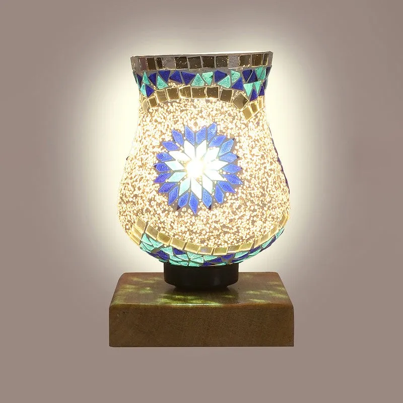 Bliss Mosaic Glass Table Lamp With Wooden Base - Multicolor media 8