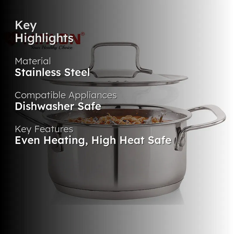 Nirlon Cooking Pot With Lid - 4000 ML/8 Inches media 2