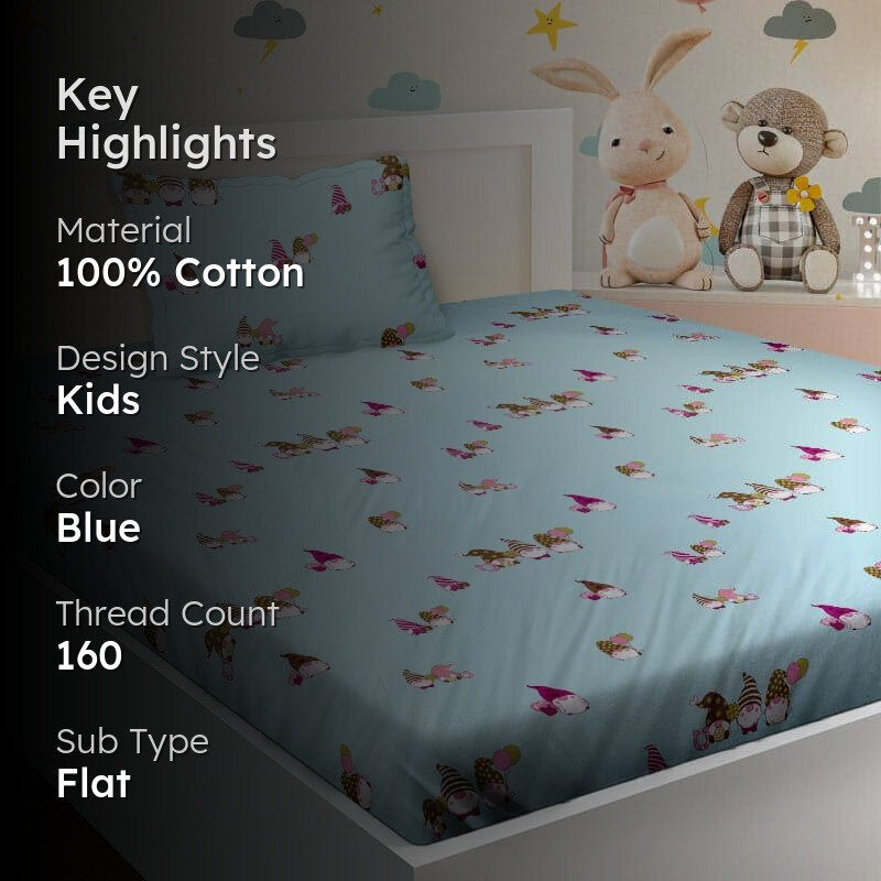Vergie Elf Whimsy Cotton Bedsheet - 160 TC media 2