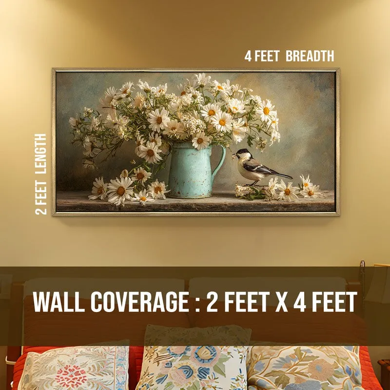 Petal Reverie Canvas Wall Painting With Frame media 8