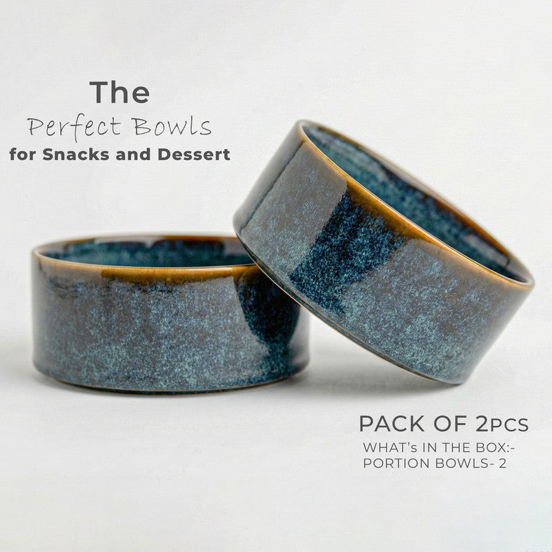 Whimsi Ceramic Soup Bowls (280 mL,Blue) - Set Of Two media 3