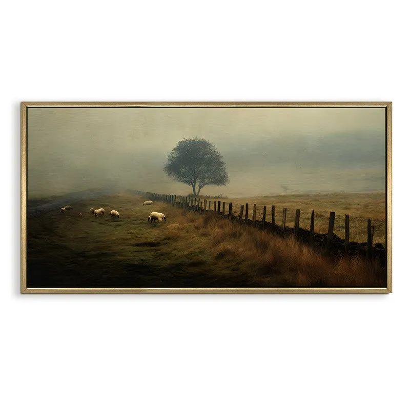 Sheep Meadow Mist Scene Wall Art media 4