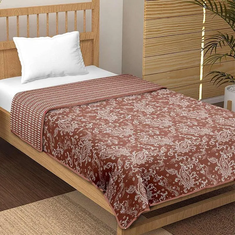 Disha Reversible Cotton Dohar (Brown)  - 180 GSM media 1