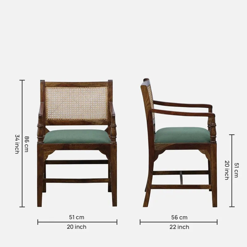 Stackon Rose Wood Accent Chair - Green media 13