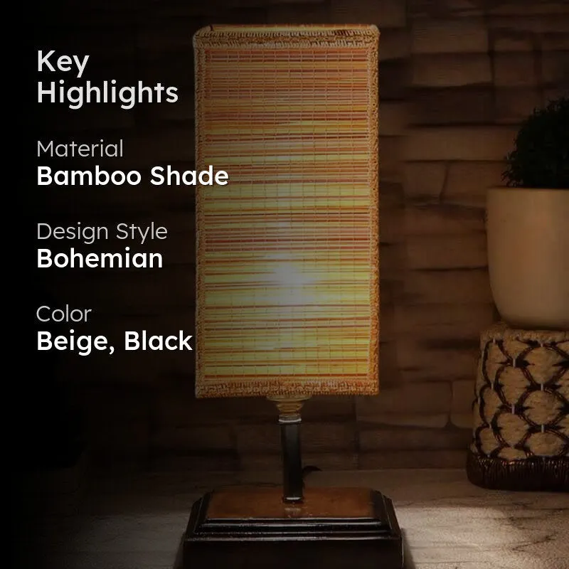 Sikoya Bamboo Table Lamp - Beige,Black media 2