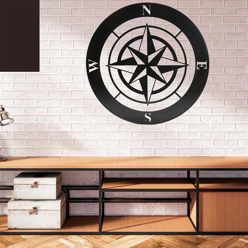Compass Black Iron Wall Accent