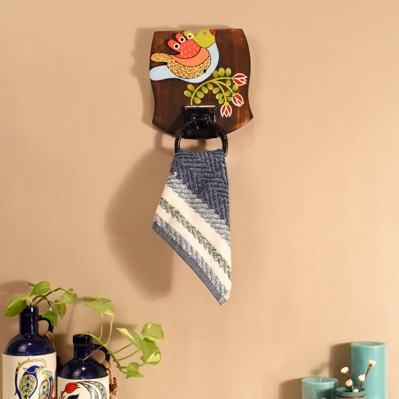 Maina Madhubani Towel Hanger media 3