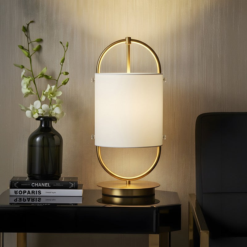 AarviDecor Preston Decorative Fabric Table Lamp - White