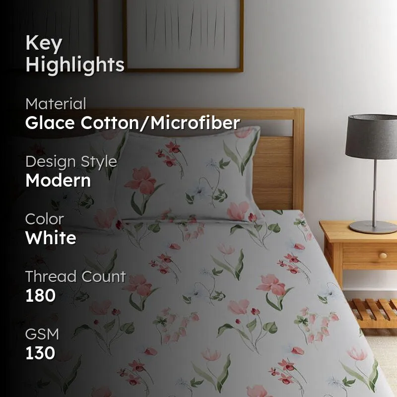 Maribou Floral Microfiber Bedsheet Old - 130 GSM media 2
