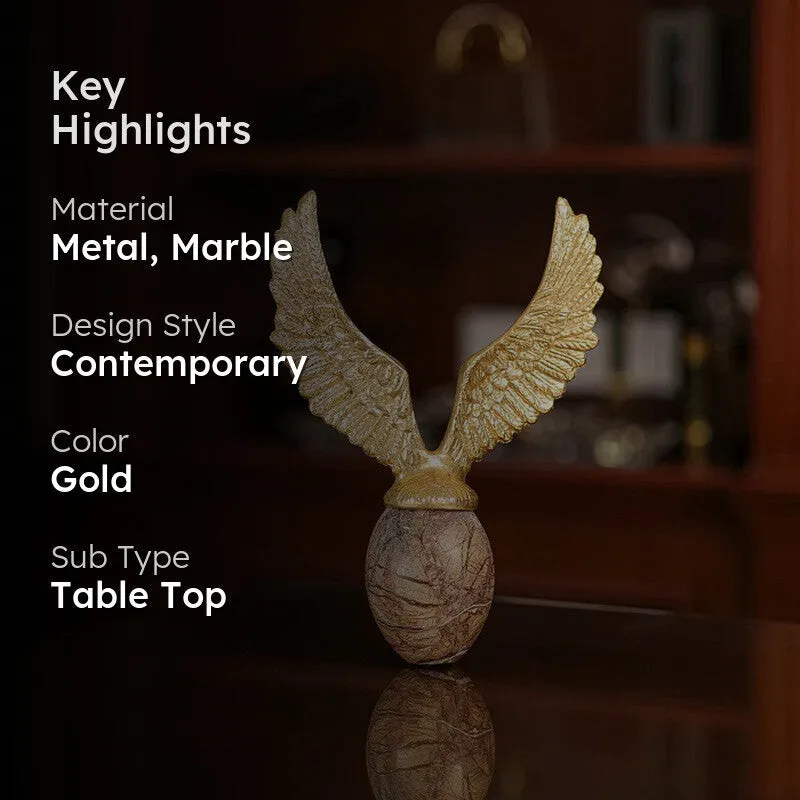 WingedAura Metal & Marble Showpiece media 2