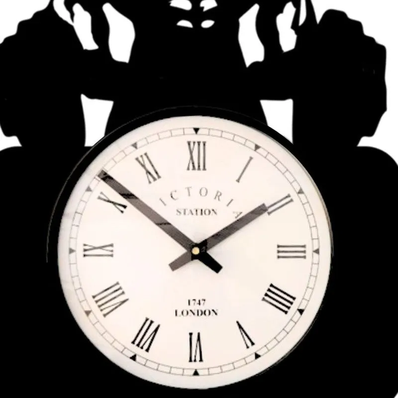 Body Builder Steel Analog Wall Clock - Black media 5