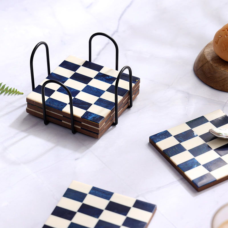 Checkers MDF Coaster - Seven Piece Set media 3