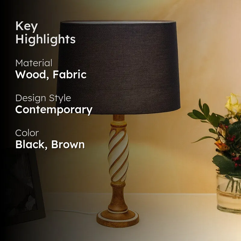 PureGlow Transform Wooden Table Lamp - Black media 2