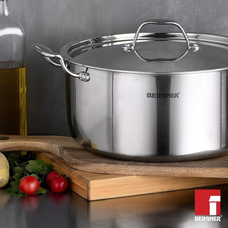 Bergner Argent Triply Casserole With Lid - 4100 ML media 3