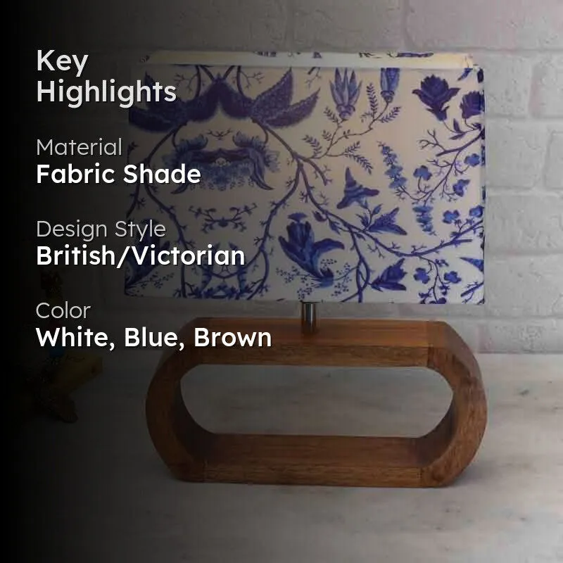 Daydream Fabric Table Lamp - White,Blue media 2