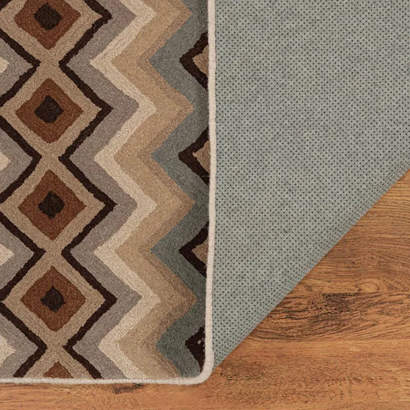 Shelob Geometric Wool & Nylon Carpet - Beige & Green media 5