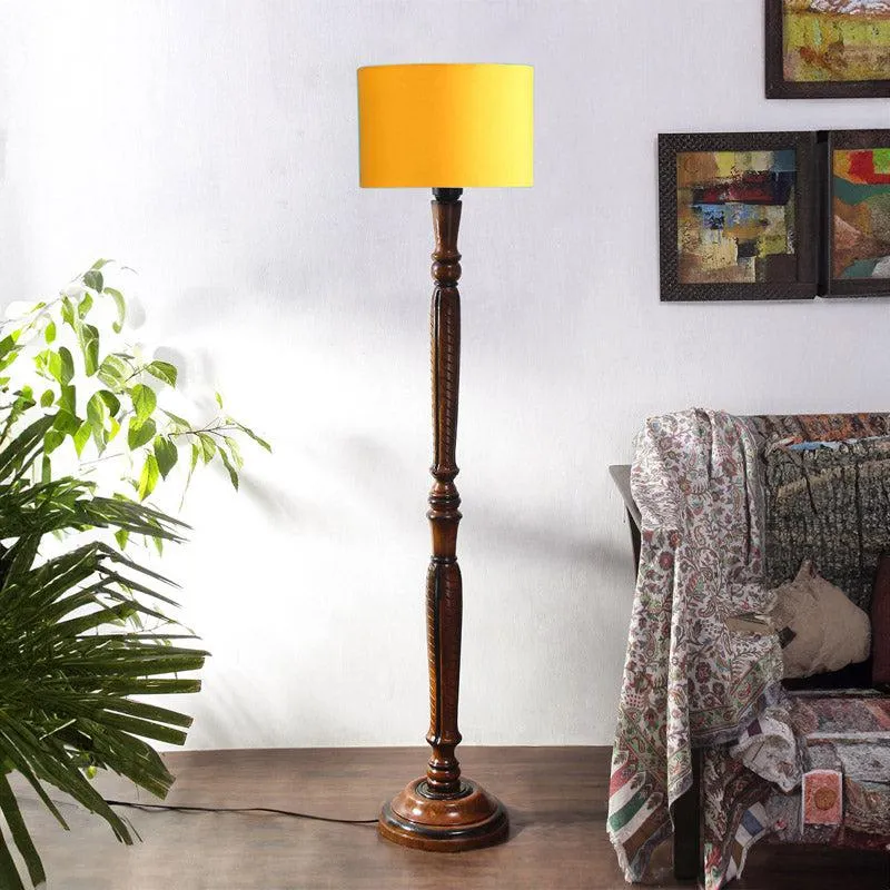 Biya Vintage Wooden Floor Lamp - Yellow media 3