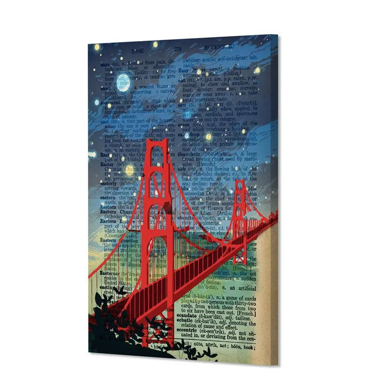 Moonlit Bridge Wall Painting media 4