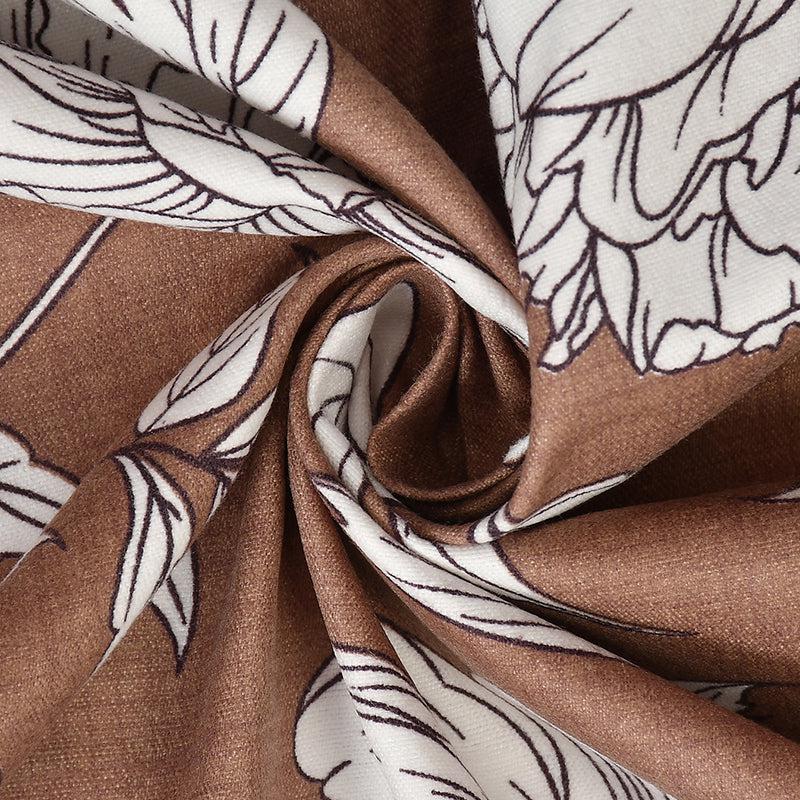 Petunia Floral Fitted Microfiber Bedsheet (Coffee Brown) - 140 GSM media 4