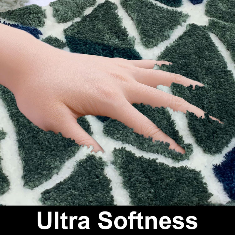 Triangle Edge Microfiber Bath Mat - Green media 4