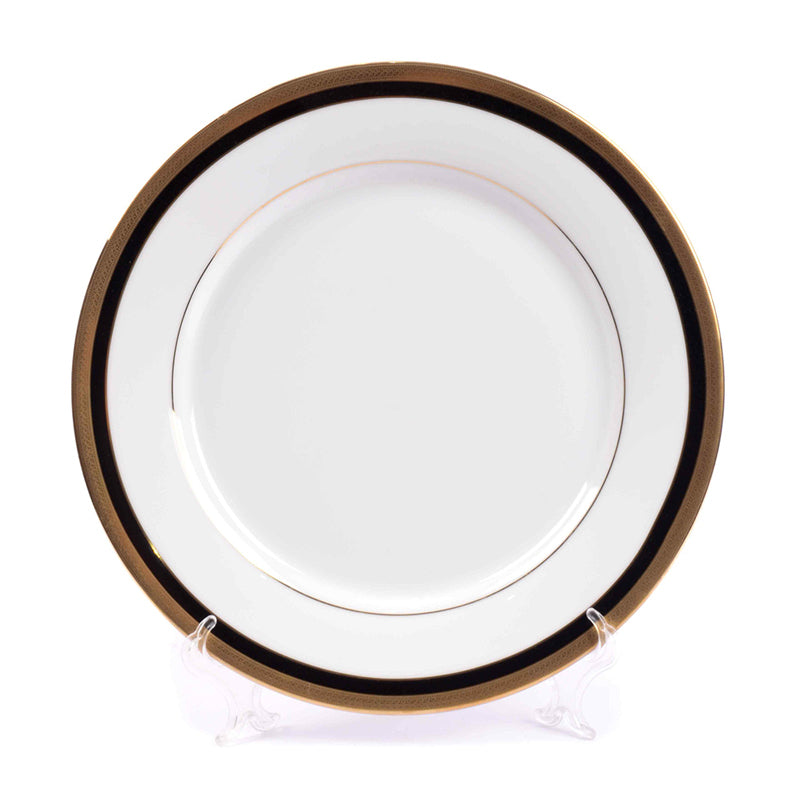 Vienna  24k Gold Brushed Porcelain Dinner Set (Blue) - 41 Piece Set media 7