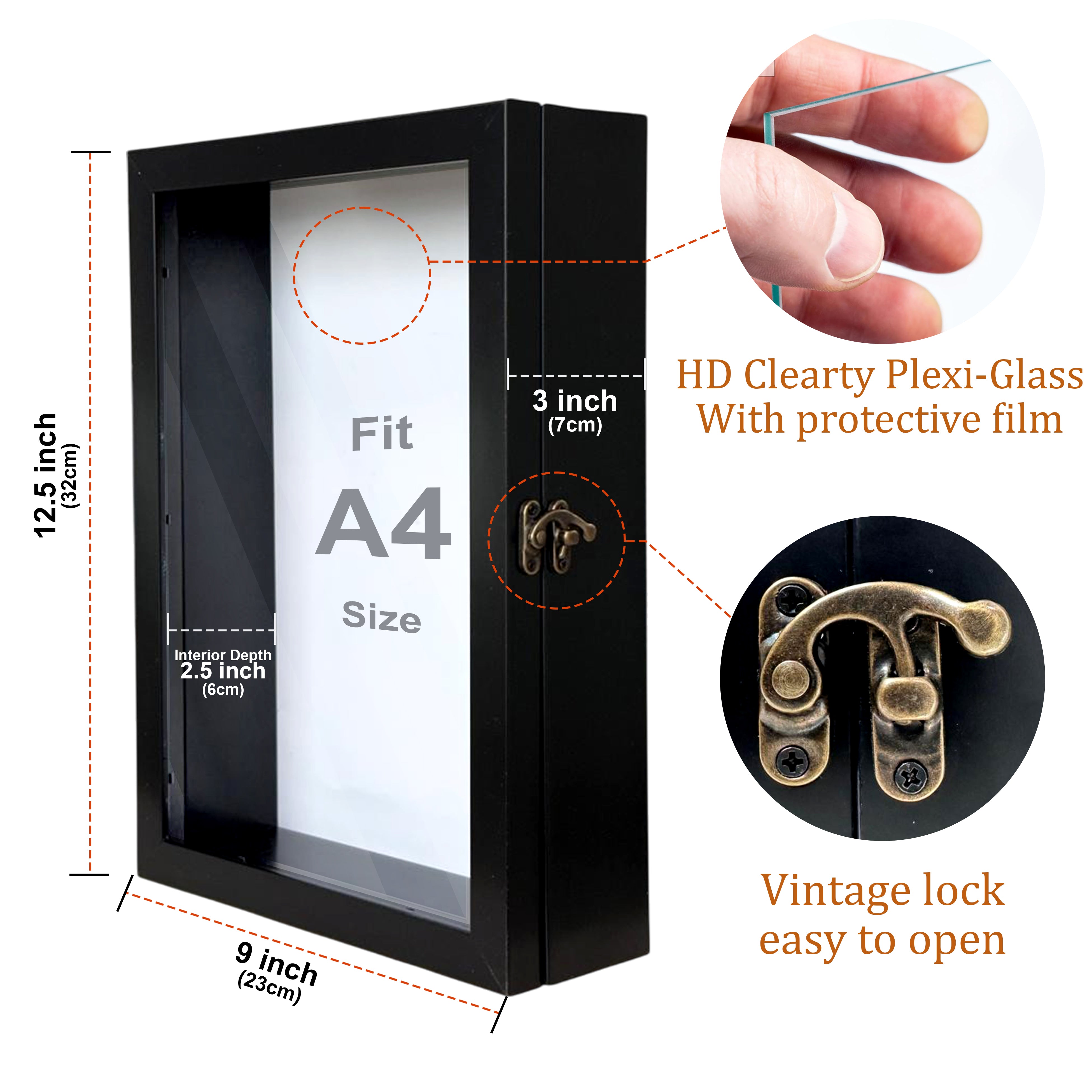 LuxeOutline MDF Shadow Box Photo Frame - Black media 5