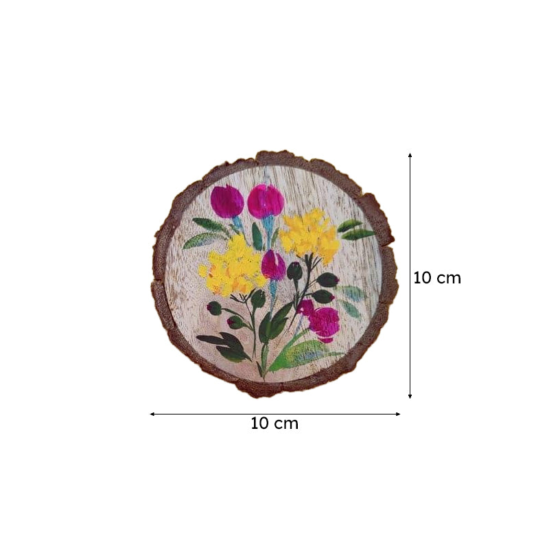 Flora Grace Handpainted Coaster -  Set Of Two media 7