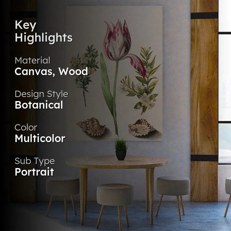 Branches of Myrtle and Shells Wall Painting - Gallery Wrap media 2