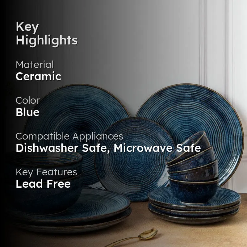Meghneel Handmade Dinner Set (Blue) - 14 Piece Set media 2