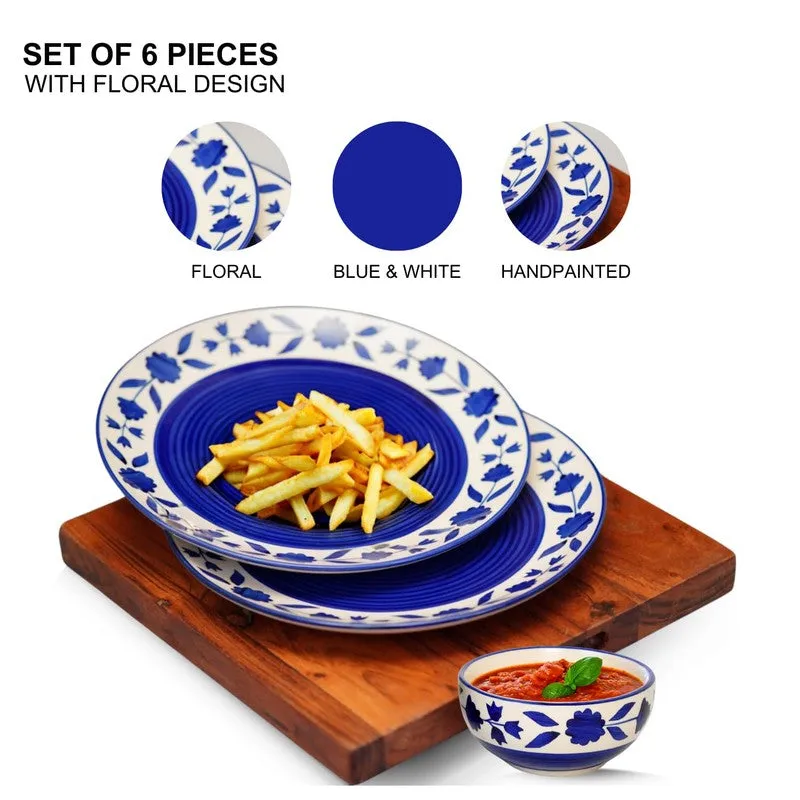 Clayora Oryn Ceramic Dining Set (Blue) - 6 Piece Set media 4