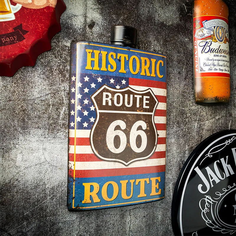 Route 66 Flask Metal Wall Accent media 1