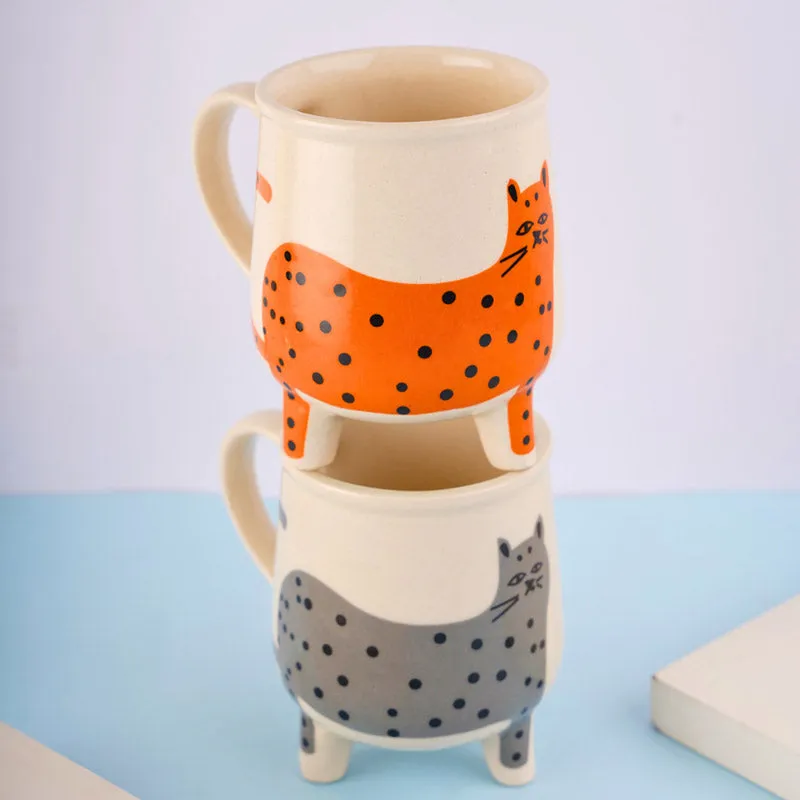 Polka Ceramic Coffee Mug (250 mL Each) - Set of Two media 1