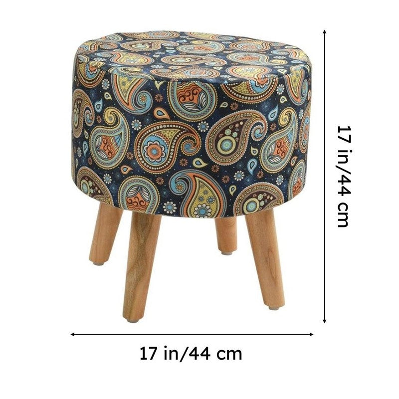 Navine Paisley Multicolor Engineered Wood Ottoman media 7