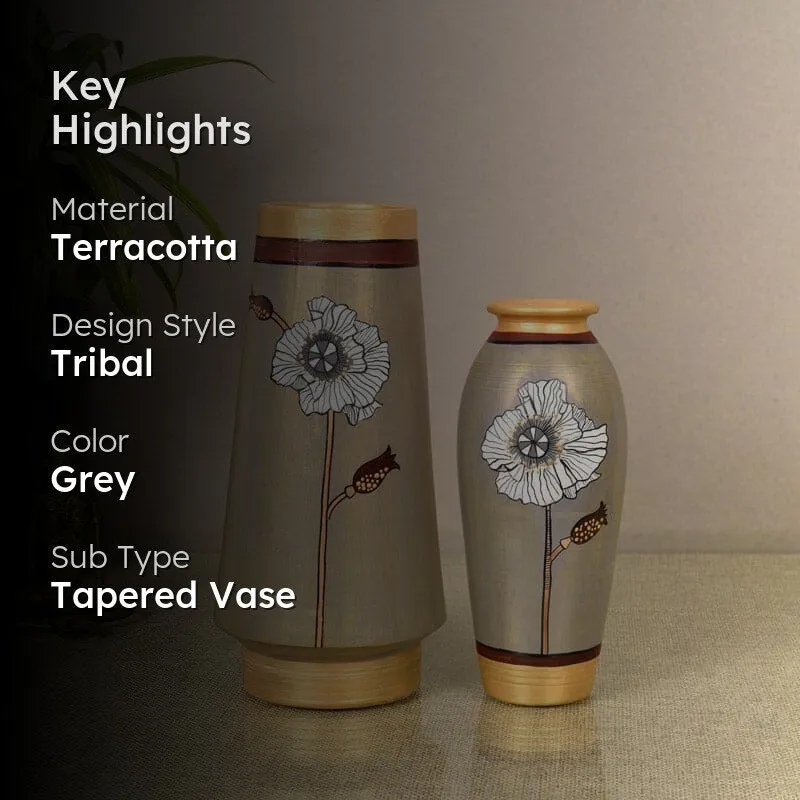 Golden Glam Terracotta Vase - Set Of Two media 2