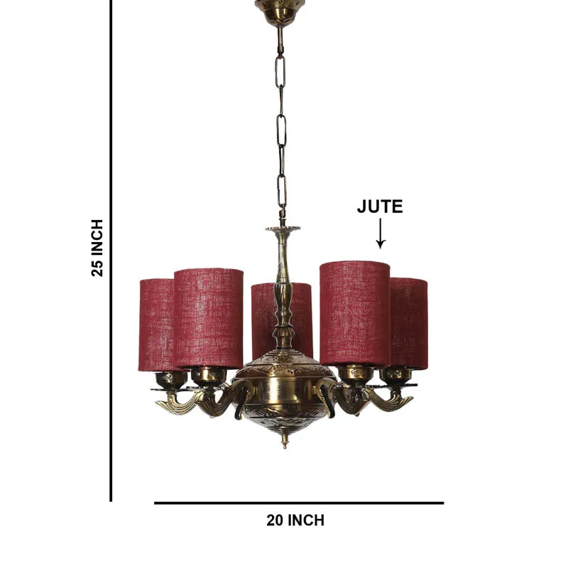 Glacia Cylindrical Golden Antique Ceiling Lamp media 6