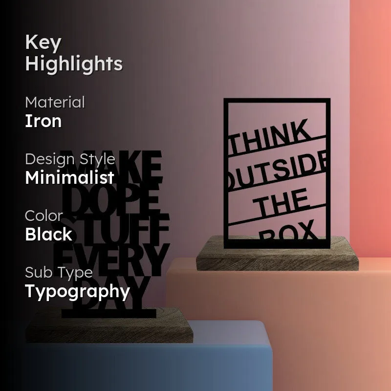 Dope Ideas Daily Execution Typography Showpiece - Set Of Two media 2