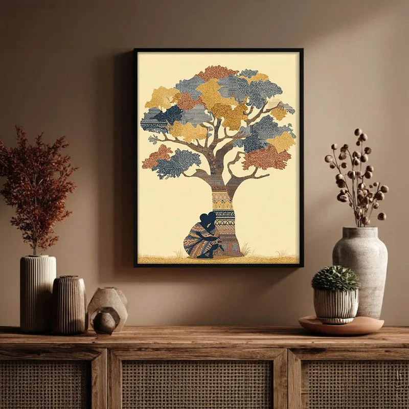 Kalpavriksha Canvas Wall Painting With Black Frame media 6