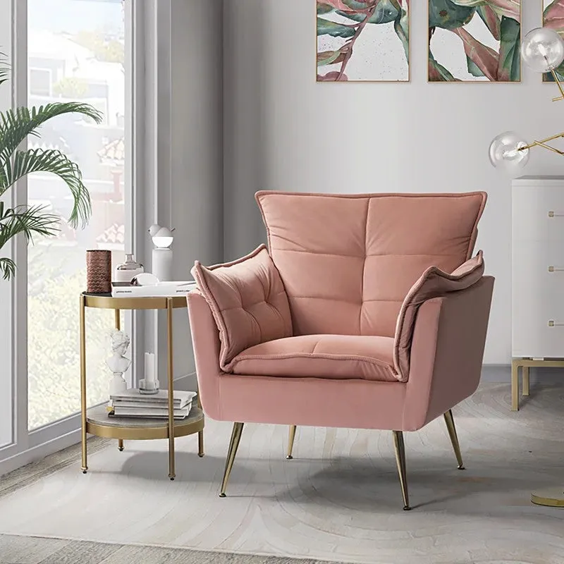 Contura Neem Wood Accent Chair - Pink media 4