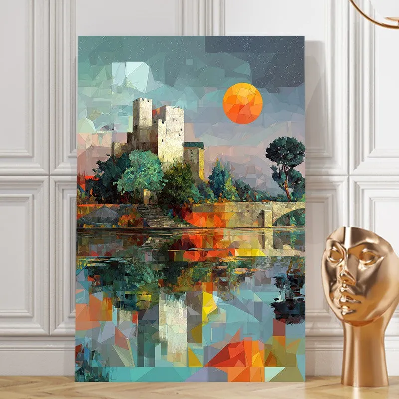 Moonlit Tower Reflection Canvas Wall Art media 8